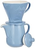 Melitta 6768435 Pour Over Set blau (Kaffeefilter 1x4 + Porzellan Kaffeekanne 0,6 l) Classic Edition