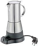 cilio Espressokocher elektrisch AIDA | für 6 Tassen Espresso (300ml) | rostfreier Edelstahl | auch...
