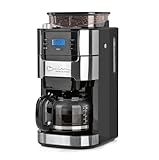 Barista Filterkaffeemaschine mit verstellbarem Mahlwerk & Glaskanne | Warmhaltefunktion, 24h Timer &...