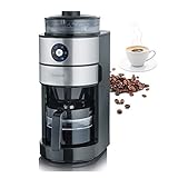 SEVERIN Kaffeeautomat mit Mahlwerk und Glaskanne, Für Kaffeebohnen und Filterkaffee, Timerfunktion,...
