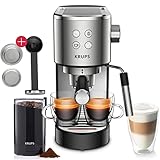 Krups Virtuso Espresso Siebträgermaschine 15 Bar, Testsieger Stiftung Warentest + F20342...