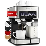 Klarstein Espresso Siebträgermaschine mit Milchaufschäumer, 1,8L Mini-Espressomaschine mit...