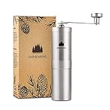 Kaffeemühle manuell mit Kegelmahlwerk | Kaffeemühle hand - Handkaffeemühle aus Edelstahl |...